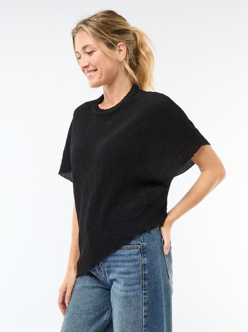 T-shirt in maglia con base asimmetrica - Kiabi