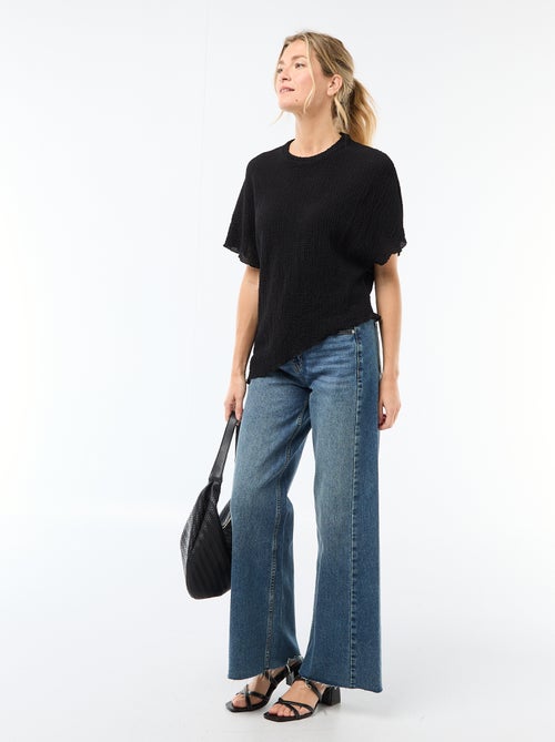 T-shirt in maglia con base asimmetrica - Kiabi