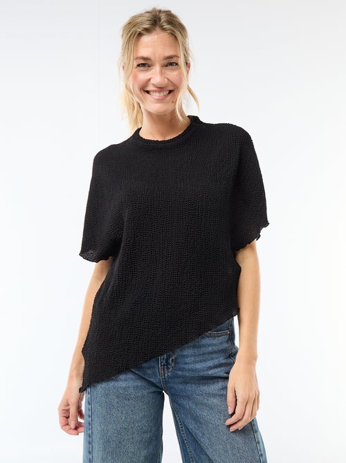 T-shirt in maglia con base asimmetrica - Kiabi