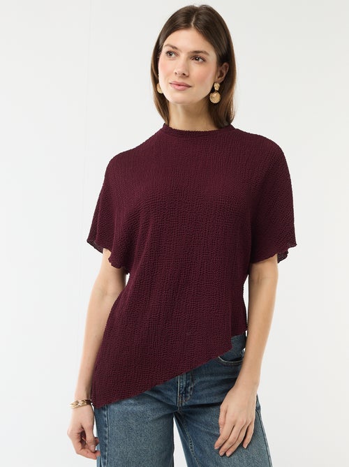 T-shirt in maglia con base asimmetrica - Kiabi