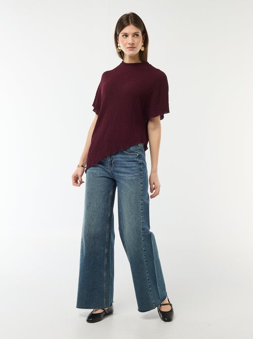 T-shirt in maglia con base asimmetrica - Kiabi