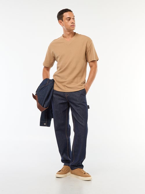 T-shirt in maglia con scollo a V - Kiabi