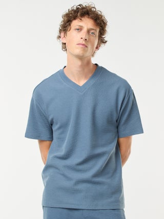 T-shirt in maglia con scollo a V