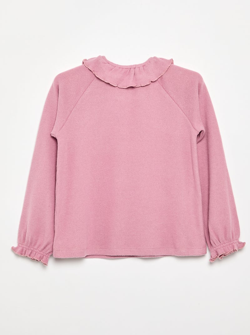 T-shirt in maglia doudou - collezione facile da indossare Rosa - Kiabi