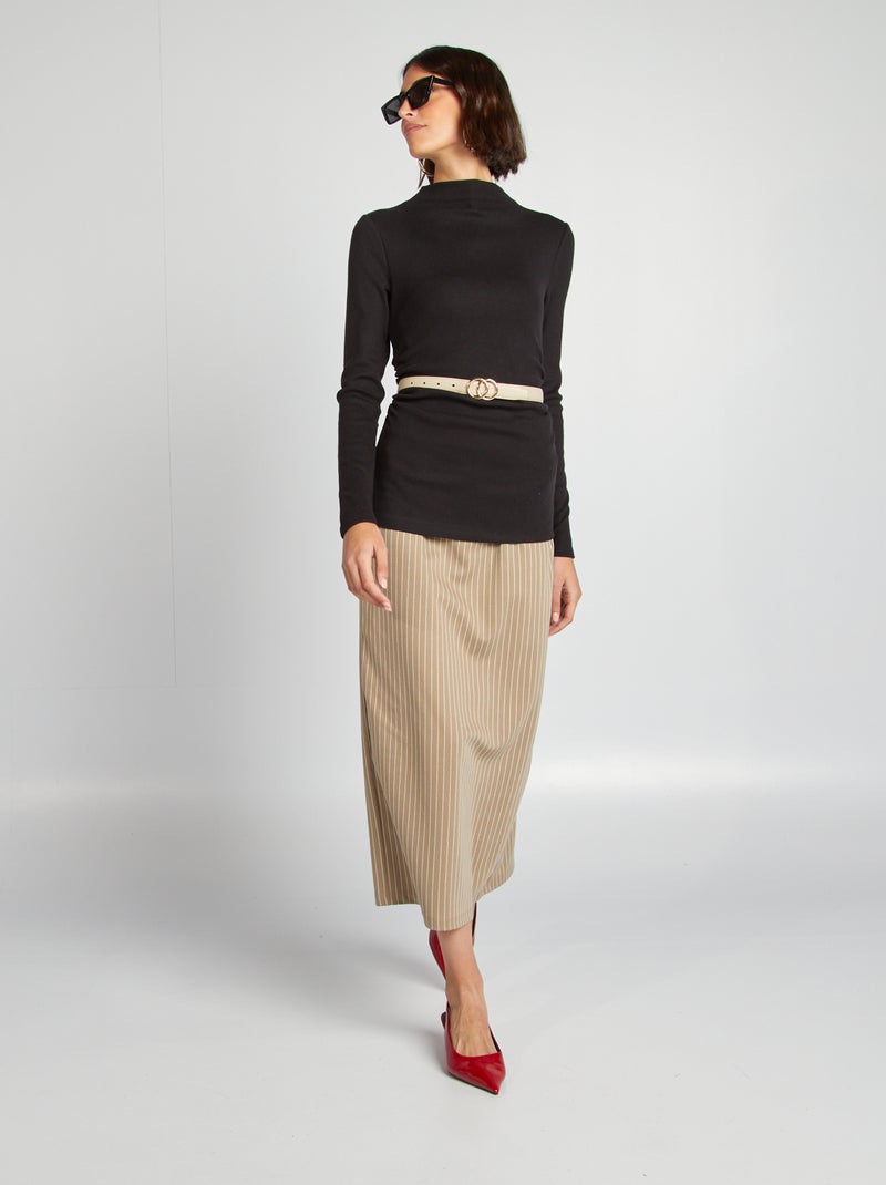 T-shirt in maglia doudou nero - Kiabi