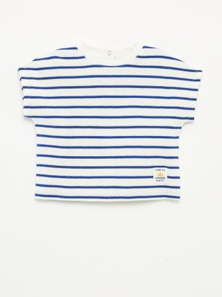 T-shirt in maglia goffrata con stampa