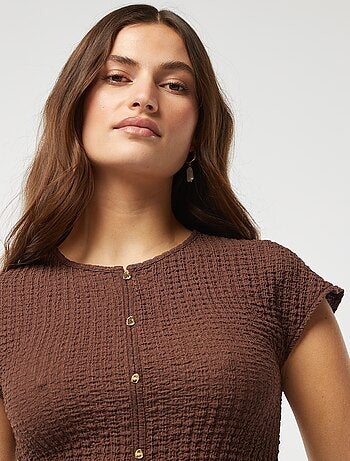 T-shirt in maglia goffrata