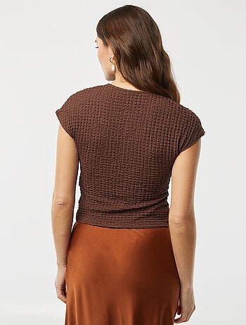 T-shirt in maglia goffrata