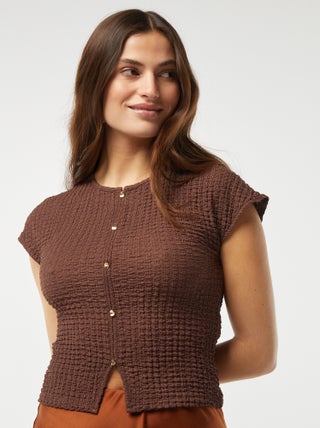 T-shirt in maglia goffrata