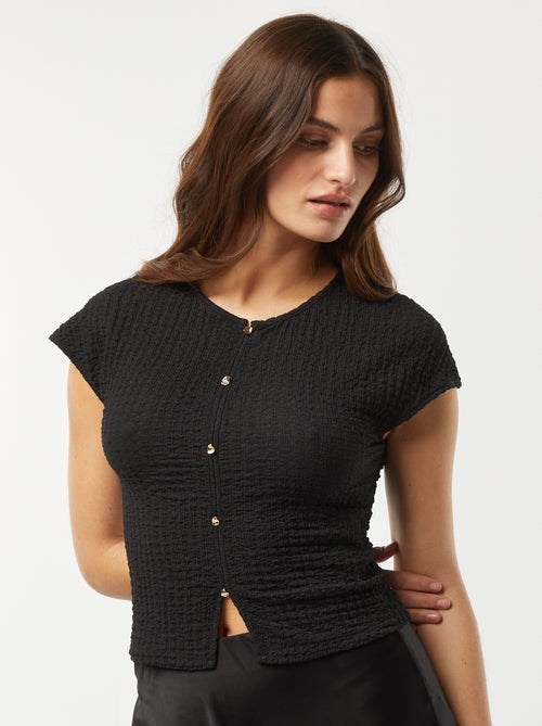 T-shirt in maglia goffrata - Kiabi