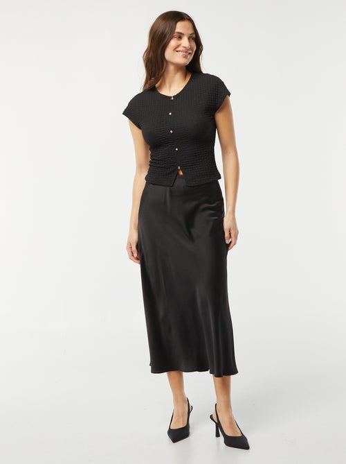 T-shirt in maglia goffrata - Kiabi