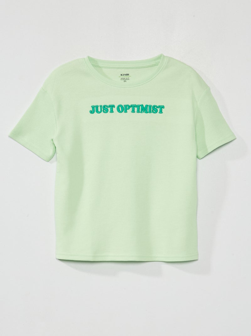 T-shirt in maglia goffrata VERDE - Kiabi