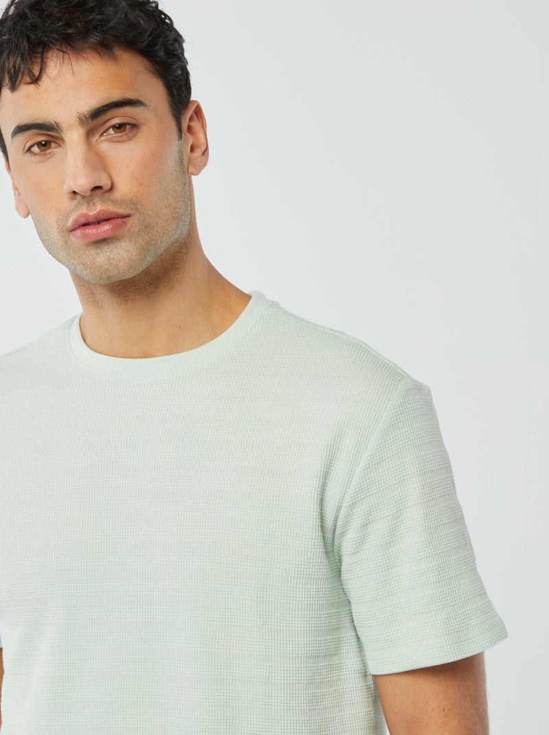 T-shirt in maglia jacquard grafica blu - Kiabi