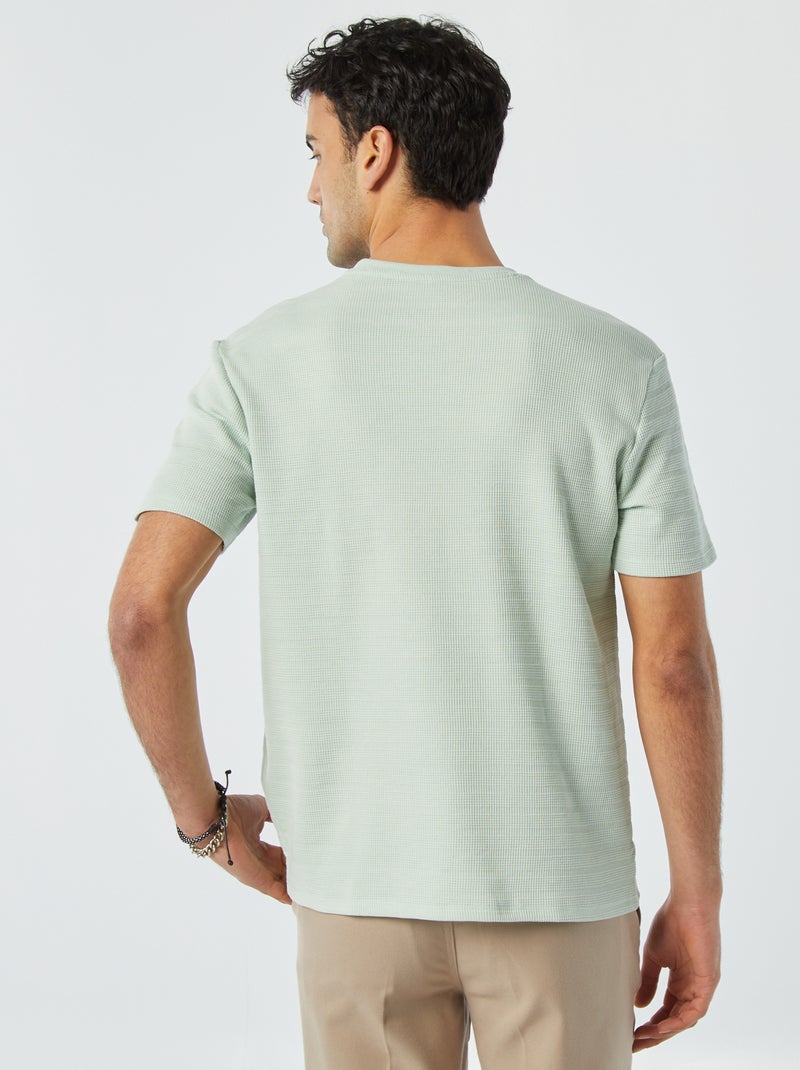 T-shirt in maglia jacquard grafica blu - Kiabi