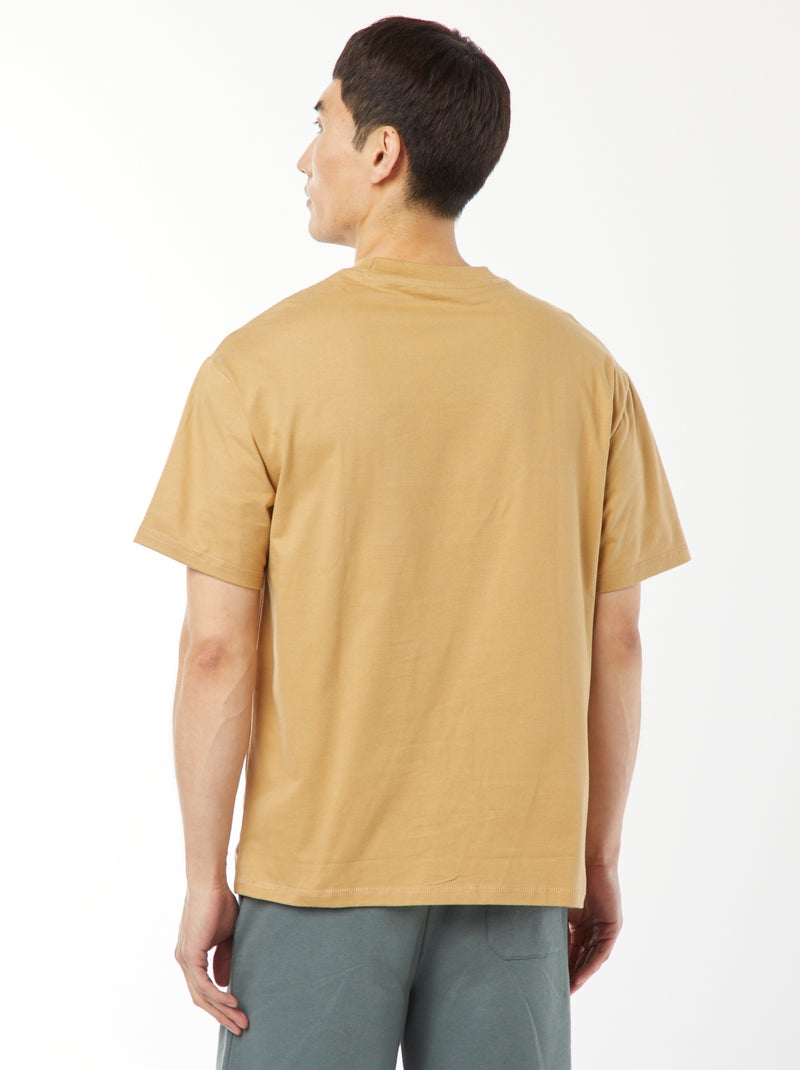 T-shirt in maglia jersey a maniche corte Beige - Kiabi