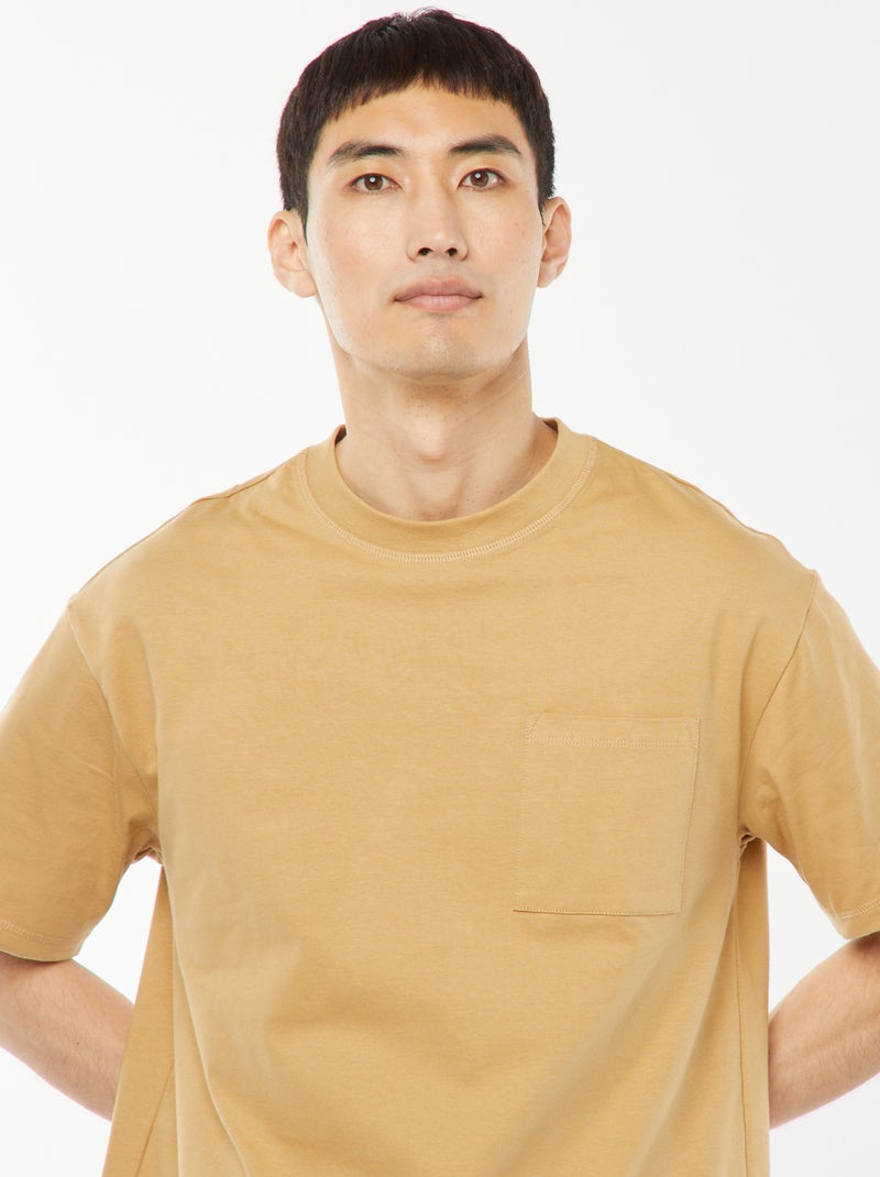 T-shirt in maglia jersey a maniche corte Beige - Kiabi