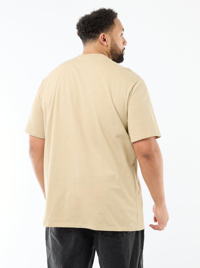 T-shirt in maglia jersey a maniche corte Beige - Kiabi