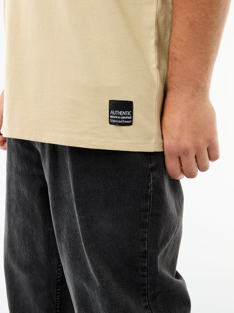 T-shirt in maglia jersey a maniche corte Beige - Kiabi