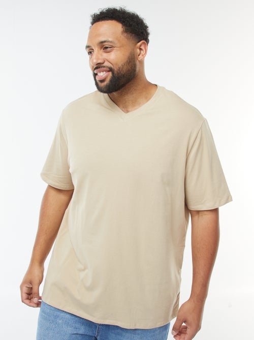 T-shirt in maglia jersey a maniche corte e scollo a V - Kiabi