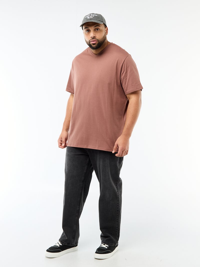 T-shirt in maglia jersey a maniche corte Marrone - Kiabi