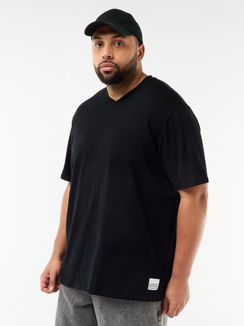 T-shirt in maglia jersey a maniche corte Nero - Kiabi