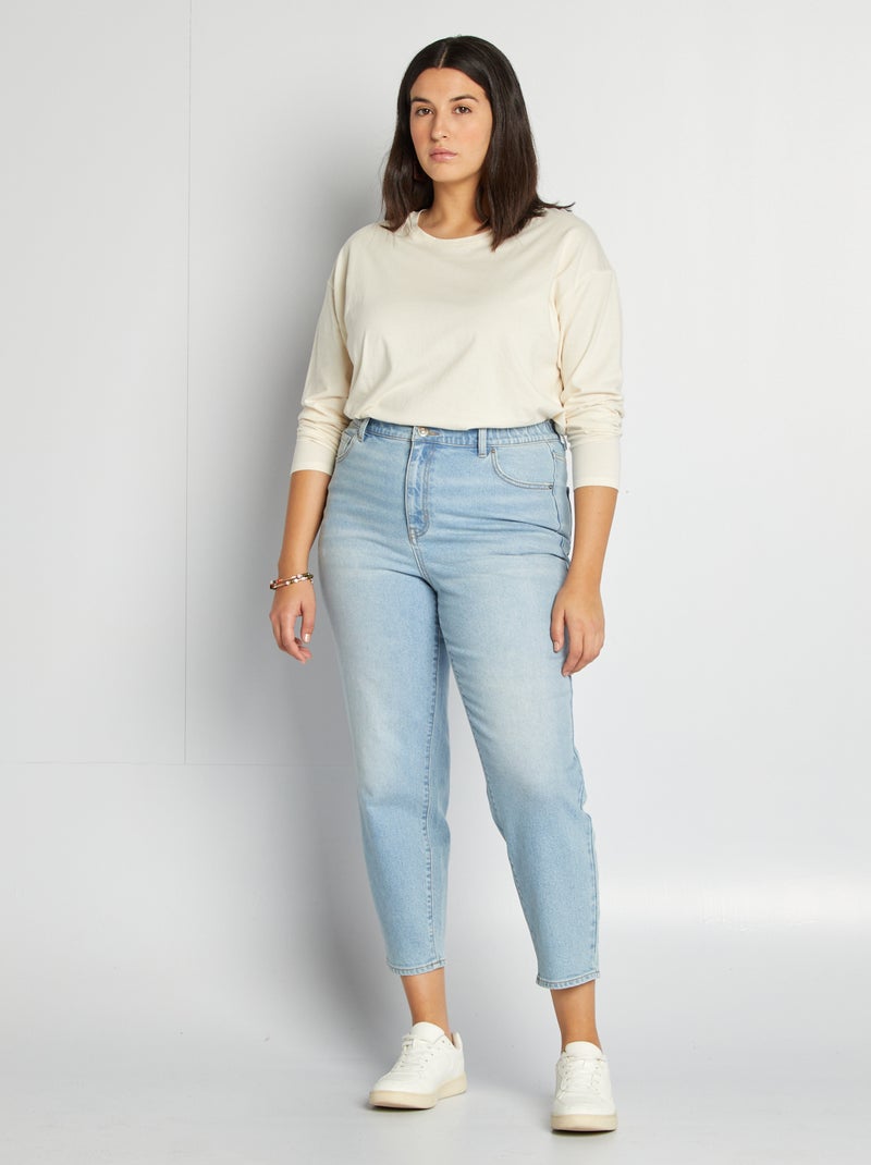 T-shirt in maglia jersey maniche lunghe BIANCO - Kiabi