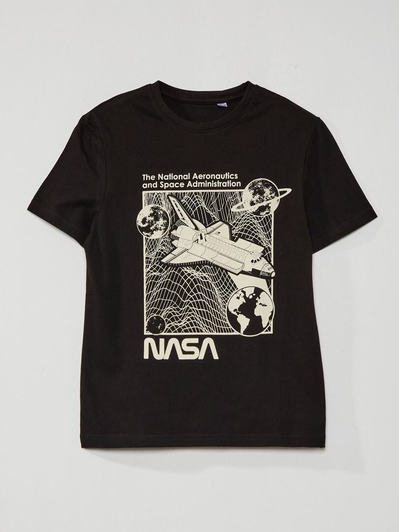 T-shirt in maglia jersey 'NASA' nero - Kiabi