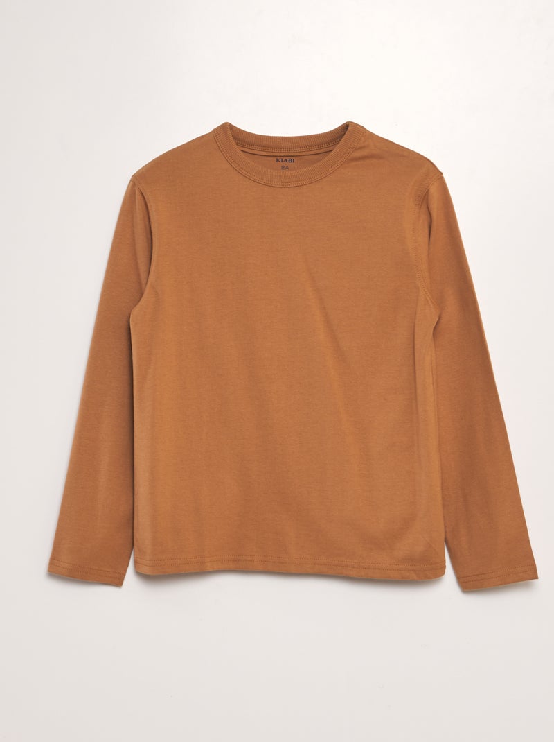 T-shirt in maglia jersey pesante - Tough Cotton MARRONE - Kiabi
