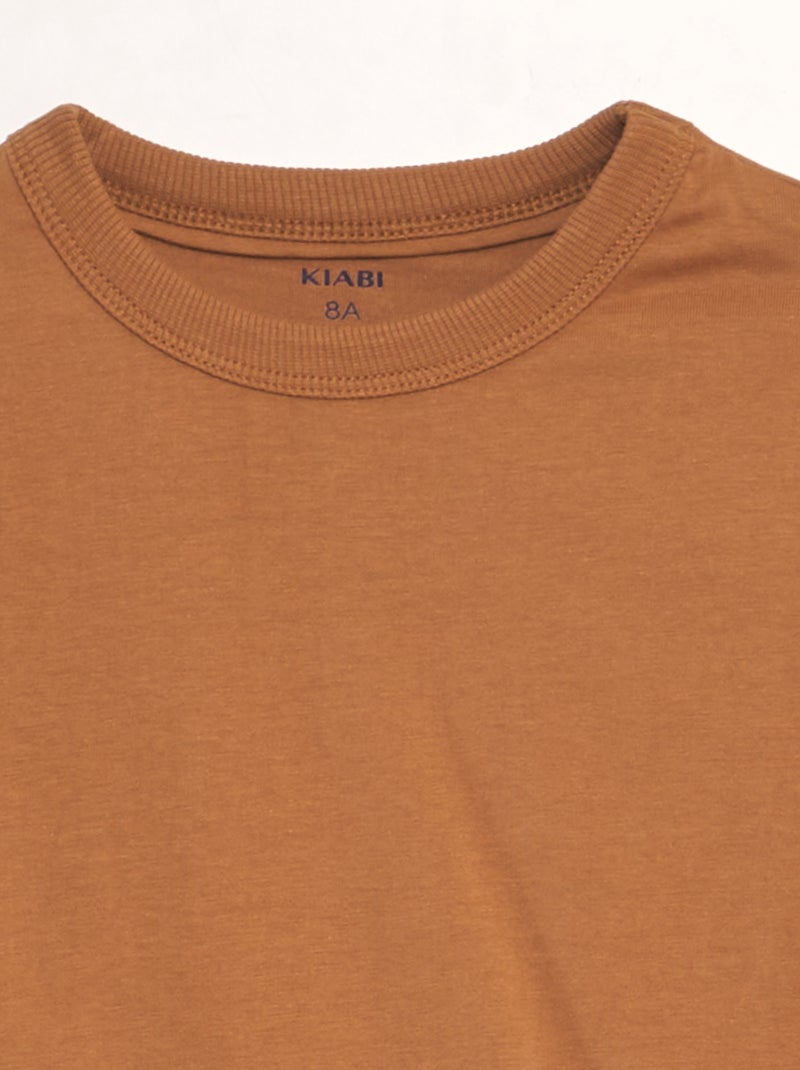 T-shirt in maglia jersey pesante - Tough Cotton MARRONE - Kiabi