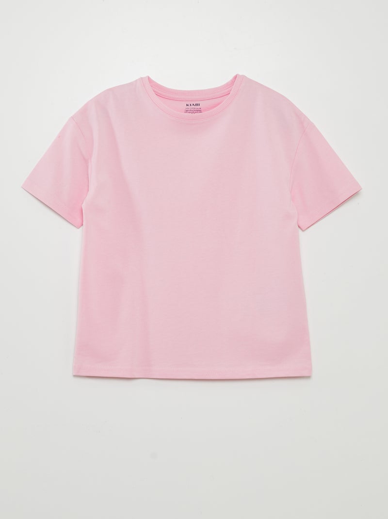T-shirt in maglia jersey pesante - Tough Cotton ROSA - Kiabi