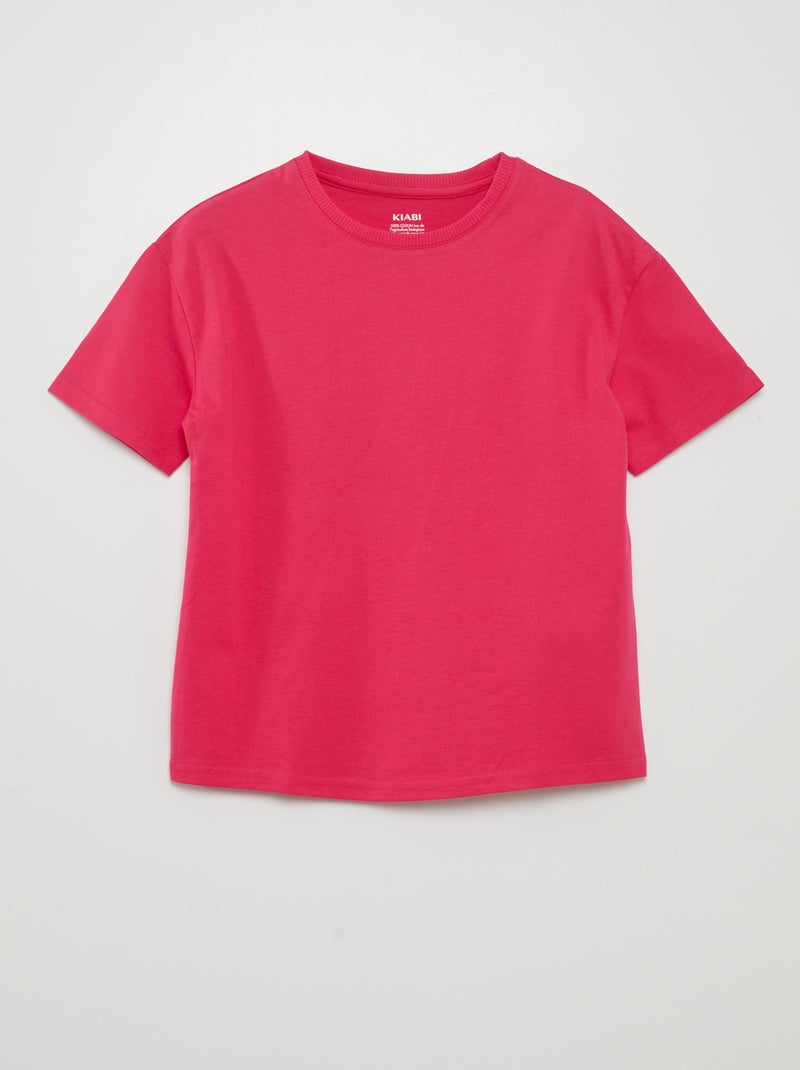 T-shirt in maglia jersey pesante - Tough Cotton ROSA - Kiabi