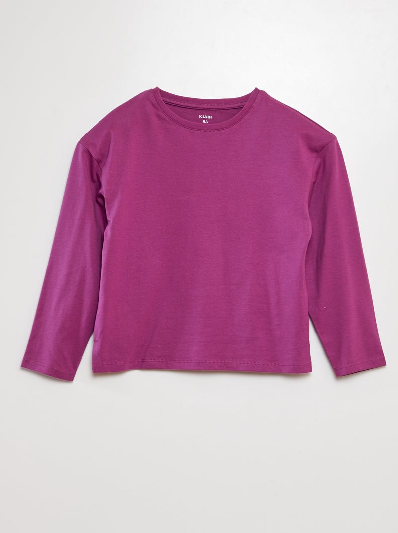 T-shirt in maglia jersey pesante - Tough Cotton VIOLA - Kiabi