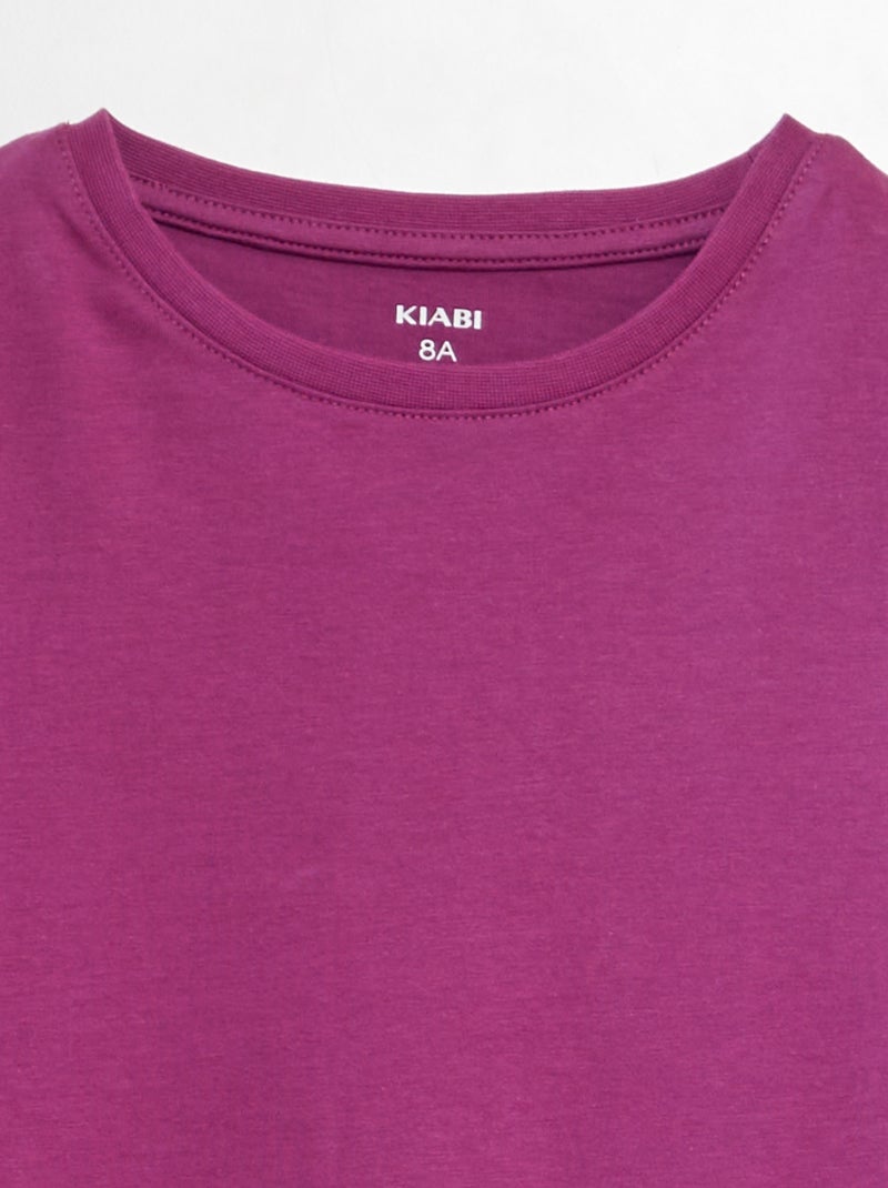 T-shirt in maglia jersey pesante - Tough Cotton VIOLA - Kiabi