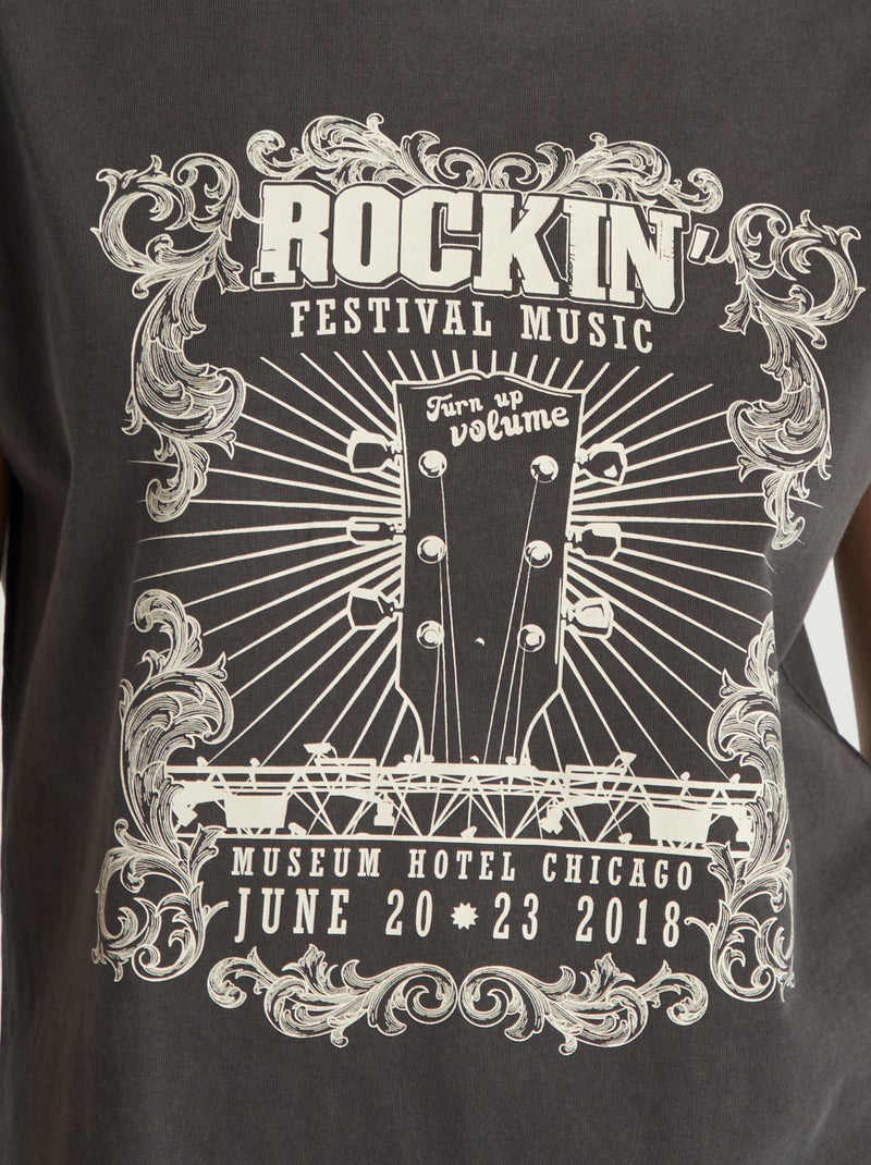 Maglietta Teschio Rock Per Bambini 100% Cotone Per Piccoli