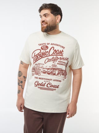 T-shirt in maglia jersey stampata a maniche corte