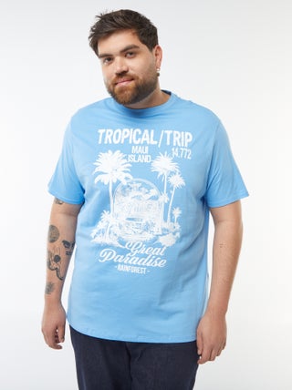T-shirt in maglia jersey stampata a maniche corte