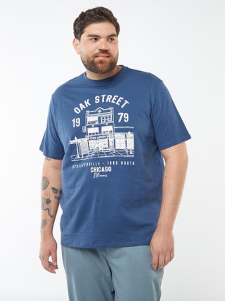 T-shirt in maglia jersey stampata a maniche corte