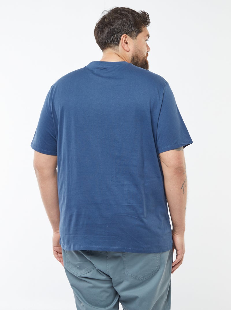 T-shirt in maglia jersey stampata a maniche corte BLU - Kiabi