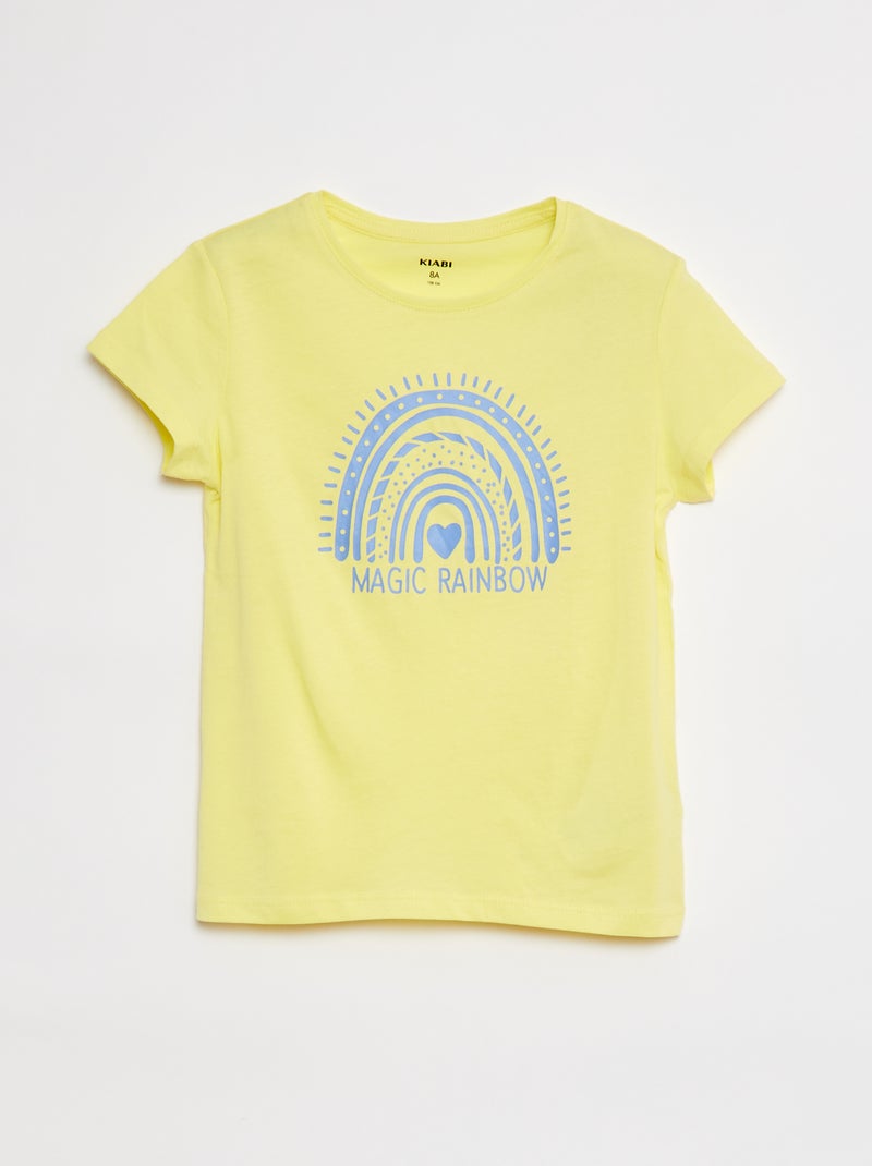 T-shirt in maglia jersey stampata BIANCO - Kiabi