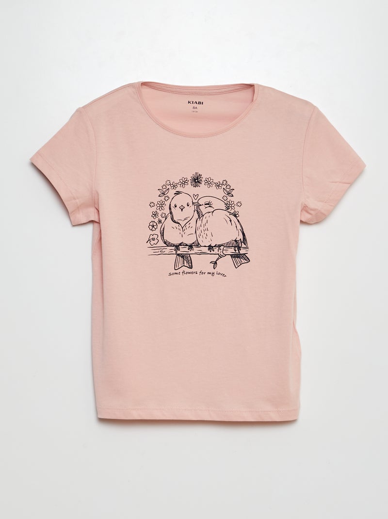 T-shirt in maglia jersey stampata ROSA - Kiabi