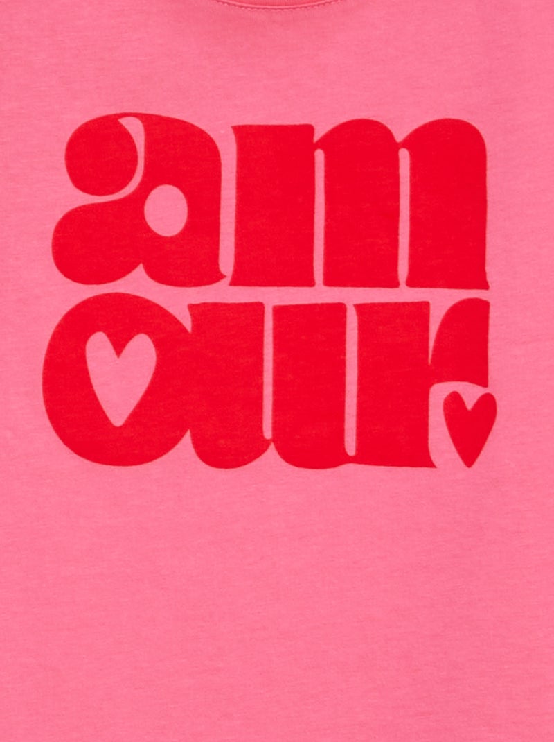 T-shirt in maglia jersey stampata ROSA - Kiabi