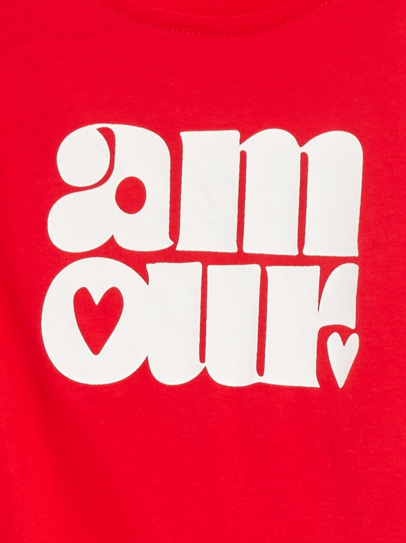 T-shirt in maglia jersey stampata ROSSO - Kiabi