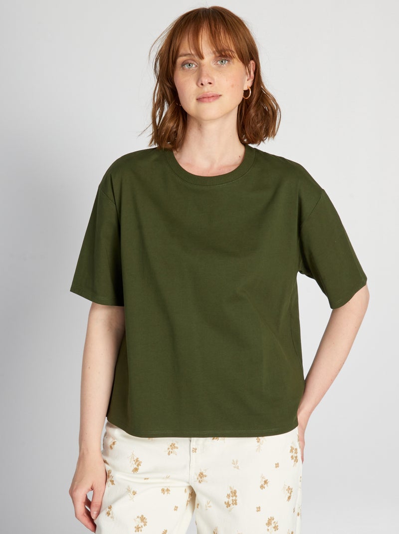 T-shirt in maglia jersey VERDE - Kiabi