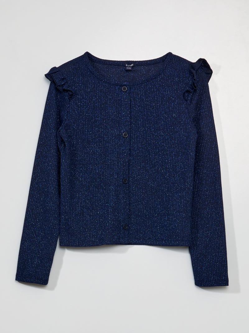T-shirt in maglia lucida BLU - Kiabi