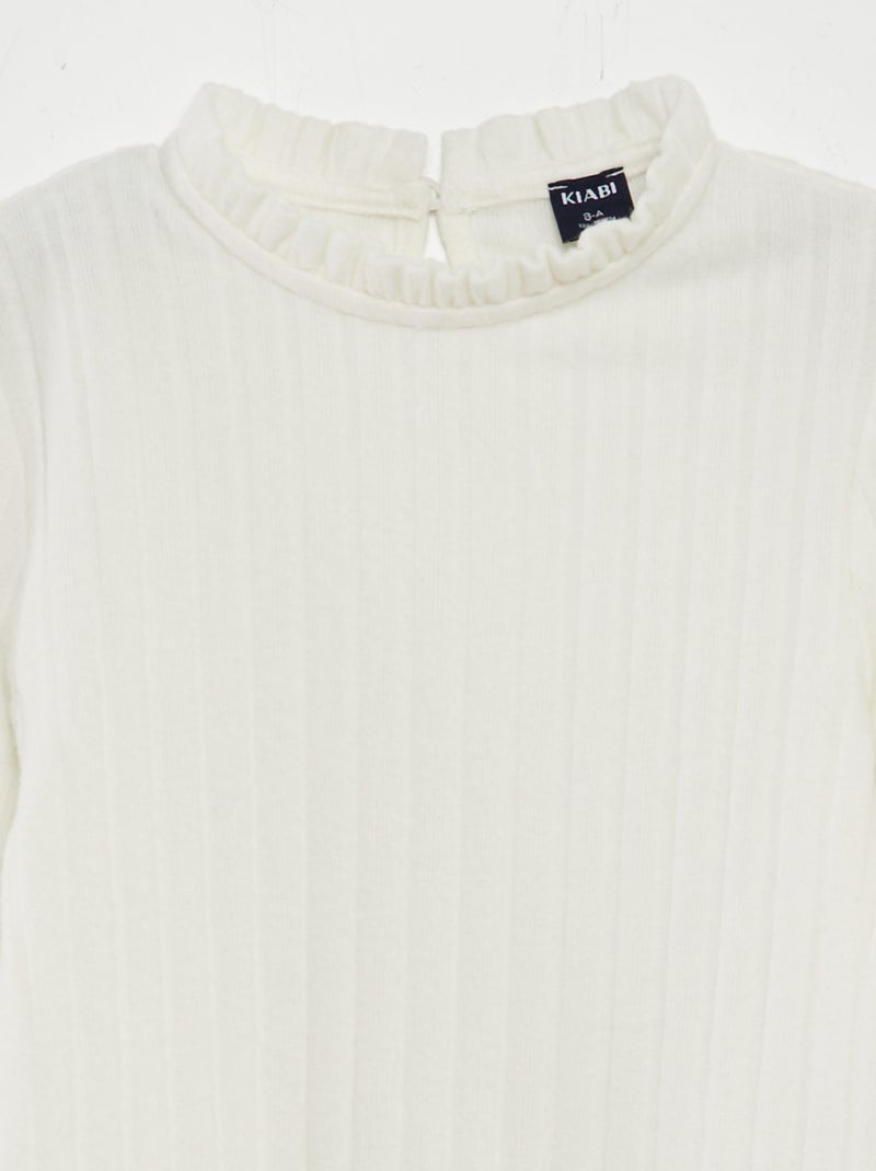 T-shirt in maglia morbida BIANCO - Kiabi