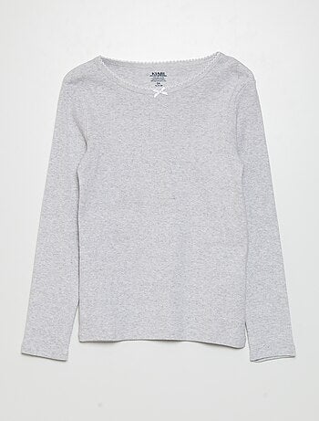 T-shirt in maglia operata - Confezione da 2