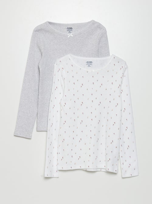 T-shirt in maglia operata - Confezione da 2 - Kiabi