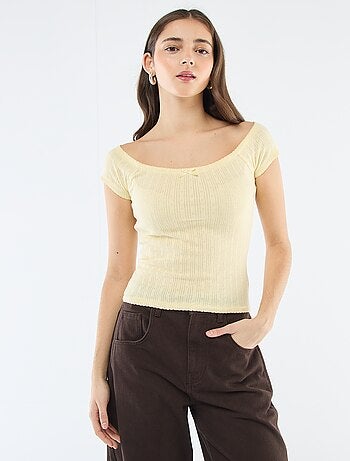 T-shirt in maglia operata