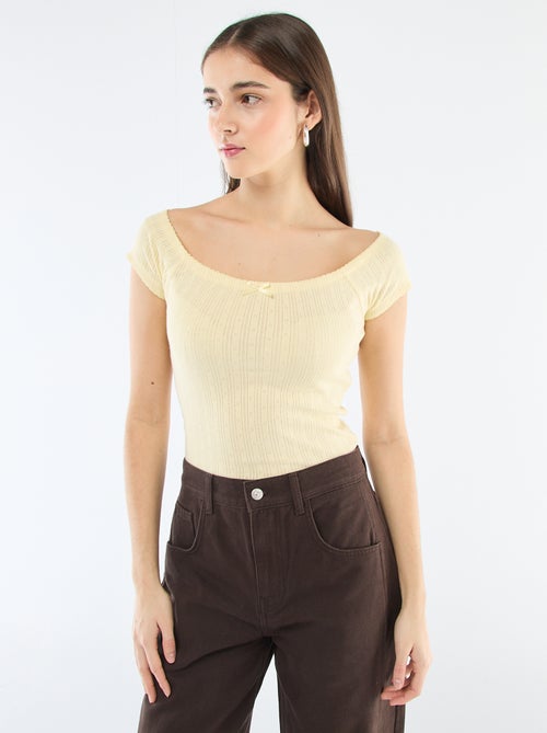 T-shirt in maglia operata - Kiabi