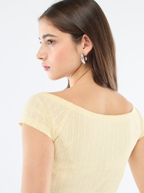 T-shirt in maglia operata - Kiabi